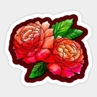 Beautiful Red Roses Sticker